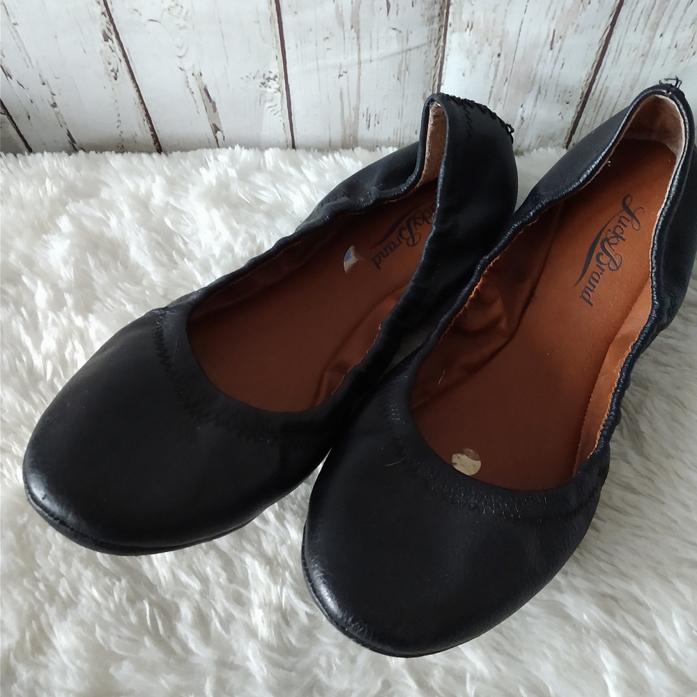 Lucky Brand sz 7.5 black matte Ellen style flats - Picture 1 of 8